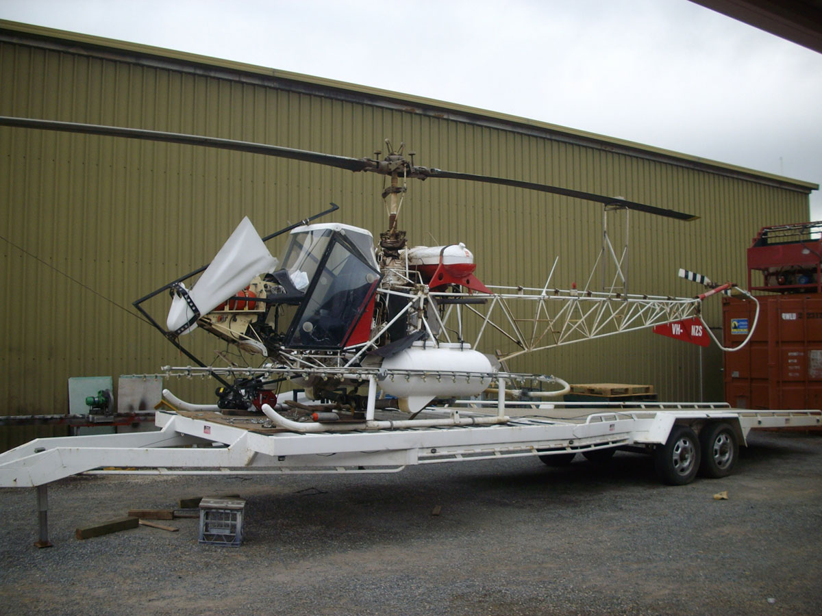 This custom built and and unique helicopter had agricultural spraying equipment installed by the Spare shop, which required the assembly and installation of unique mounting platform to carry the spray equipment.