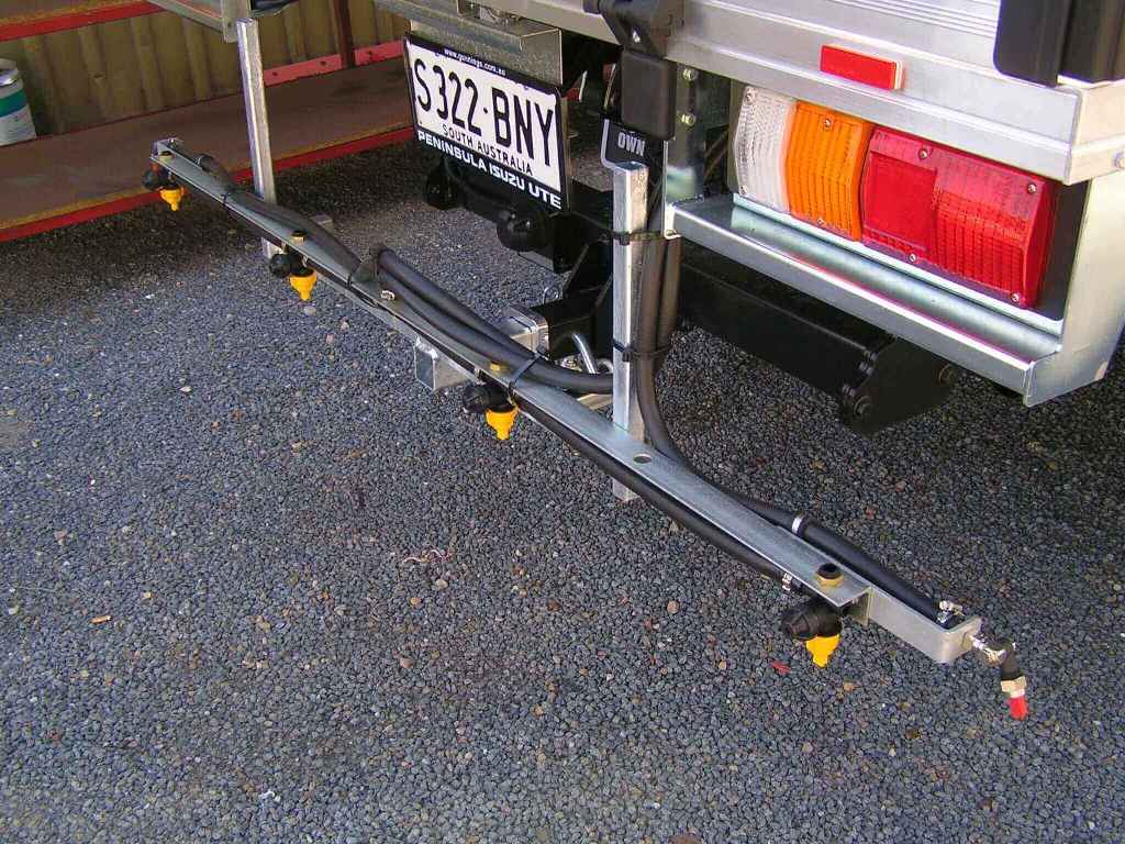 2 metre firebreak boom fitted to towbar to allow quick changeover if required