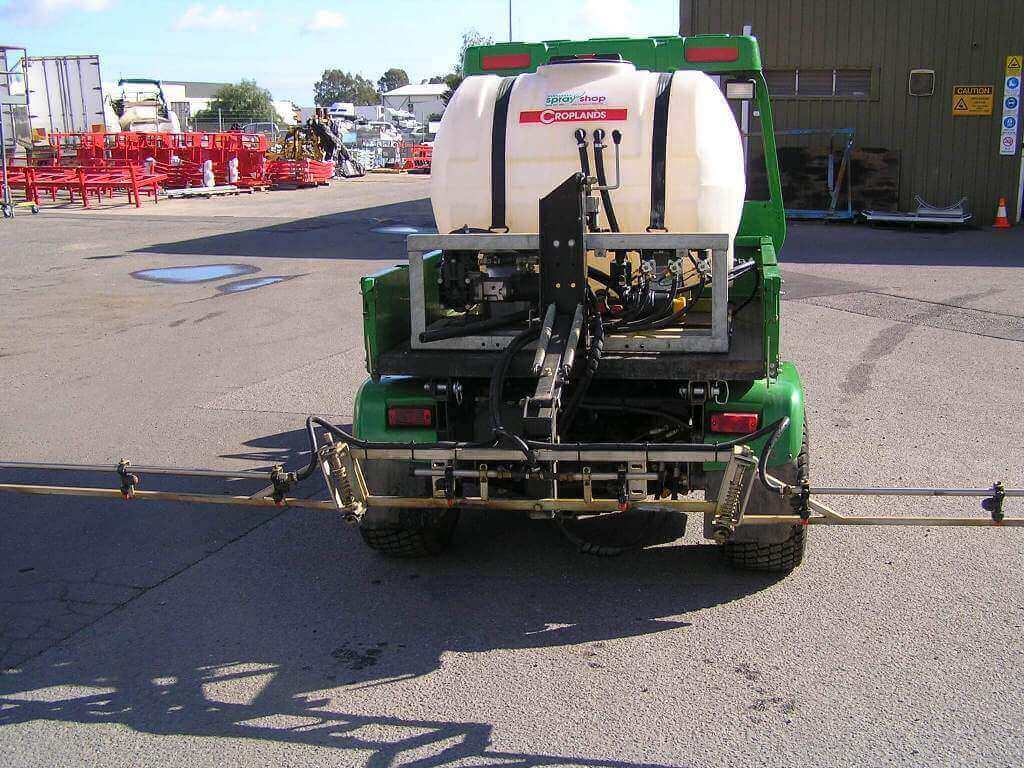 Custom fabrication 550 litre turf spayer for golf course with 4 meter boom and spring loaded height adjustment, for the City of Port Adelaide Enfield Golf Course